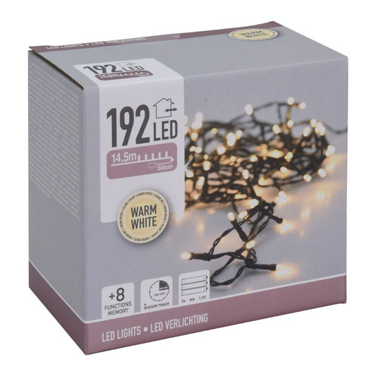 String Lights 192 LEDs Battery Operated Warm White