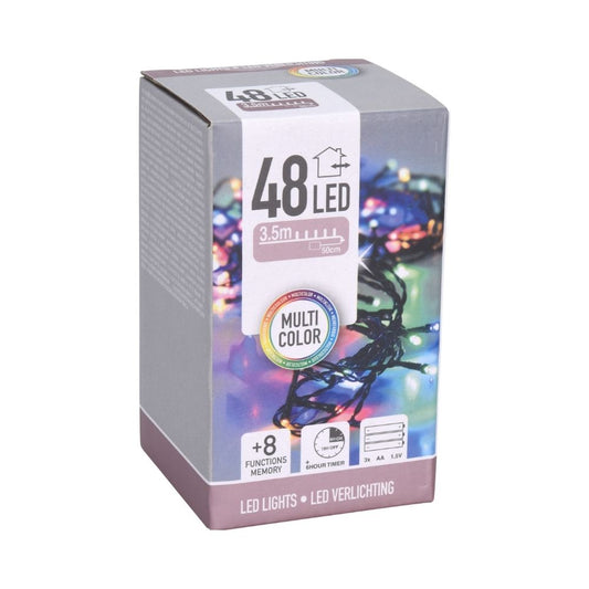 String Lights 48 LEDs Battery Operated Multi-Coloured