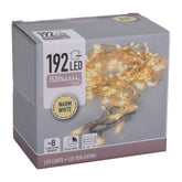String Lights 192 LEDs Battery Operated Warm White - Clear Cable