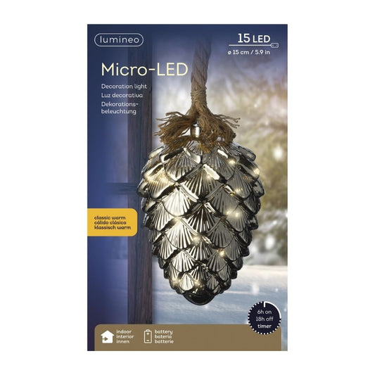 Micro LED Hanging Smokey Pinecone Light