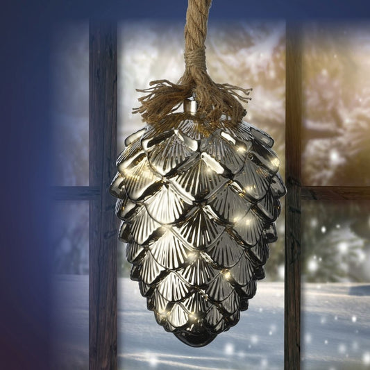 Micro LED Hanging Smokey Pinecone Light