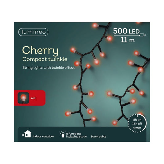 Christmas Compact Cherry String Lights 500 LEDs Red