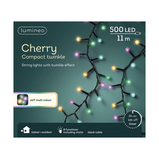 Christmas Compact Cherry String Lights 500 LEDs Multi-Coloured