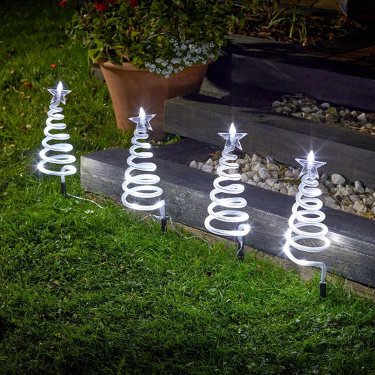 TreeSpiral Stakes - Set of 4 Stake Lights Cool White