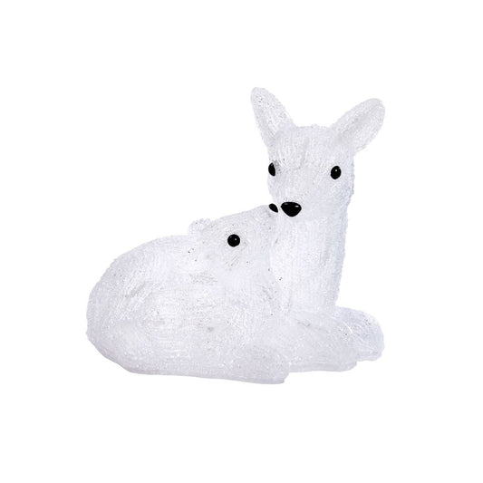 Inlit Ice Doe & Fawn Lit Acrylic Figure 40 LEDs