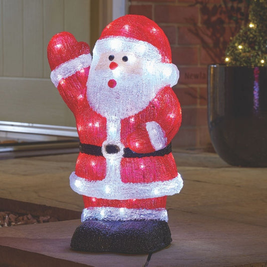 Inlit Ice Santa Large Lit Acrylic Figure 72 LEDs