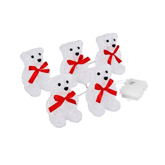 Inlit Ice Polar Bears - Set of 5 Lit Acrylic Figures