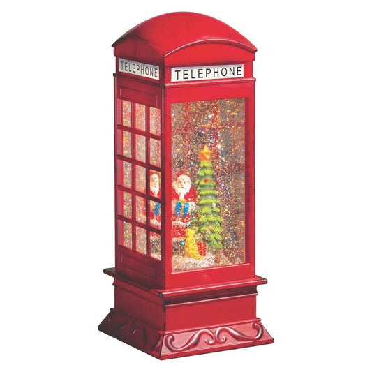 SnowSwirl Santa Telephone Box Water Spinner Light