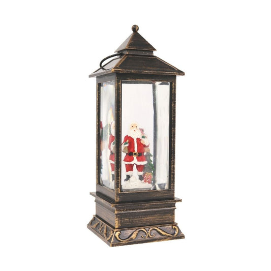 SnowSwirl Santa Lantern Water Spinner Light