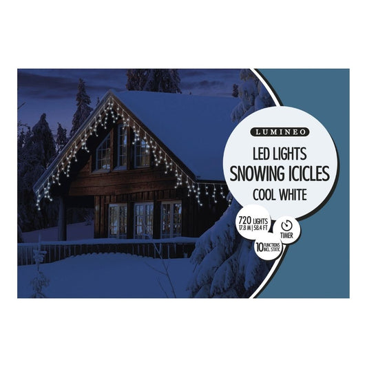 Snowing Effect Outdoor Icicle Lights 480 LEDs Cool White