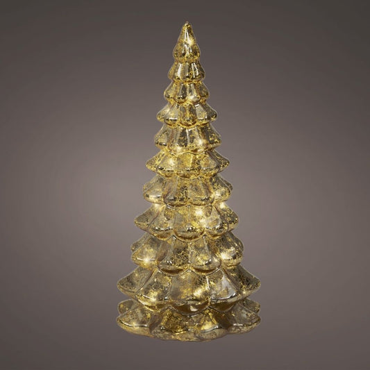 21cm Gold Micro LED Glass Tree Light Warm White