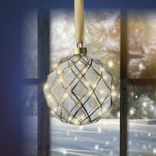 Micro LED Hanging Glass Bauble Light