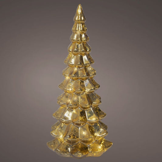 32cm Gold Micro LED Glass Tree Light Warm White