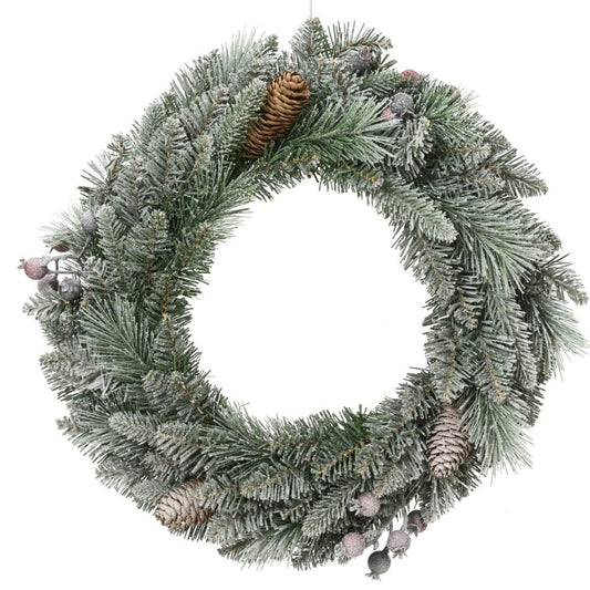 Snowy Windham Spruce Christmas Wreath 50cm