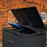 Anthracite Galvanized Steel Wheelie Bin Cover Double