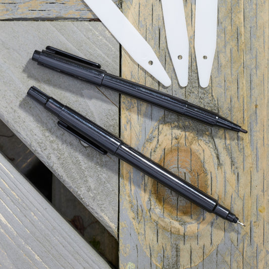 Colour Fast Marker Pens Black Permanent Ink 2 Pack