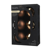 Decoris Espresso Shatterproof Baubles (Box of 6)