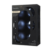 Decoris Night Blue Shatterproof Baubles (Box of 6)