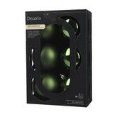 Decoris Pine Green Shatterproof Baubles (Box of 6)