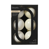 Decoris Wool White Shatterproof Baubles (Box of 6)