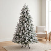 Everlands Lausanne Fir Snowy Artificial Christmas Tree with Pinecones 7ft (210cm)