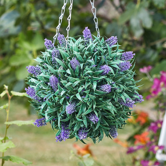 Faux Décor Lavender Hanging Topiary Ball 30cm