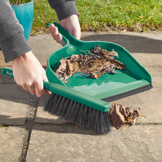 Garden Dustpan & Brush Outdoor Sweeping Set