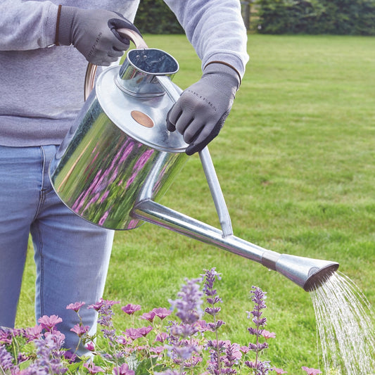GroZone Long Reach Galvanised Steel Watering Can with Rose 9L