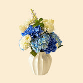 Isabella Artificial Planted Arrangement 50cm Blue & White Peony in Ceramic Pot