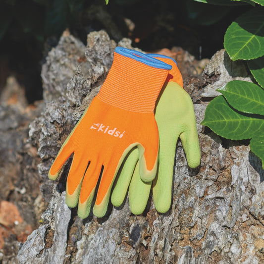Kids Junior Diggers Gloves Orange & Green 6 - 10yrs