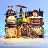 LEMAX The Holly Jolly Chocolatier & Mrs. Claus Coffee Shop Lit Building