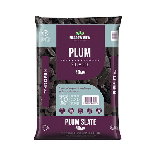 Meadow View Plum Slate 40mm Decorative Garden Chippings