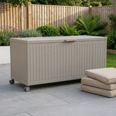 NOVA Large Proteus Metal Storage Box with Wheels Pebble