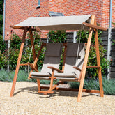 Norfolk Leisure Adirondack Tete-a-Tete Eucalyptus Swing Bench