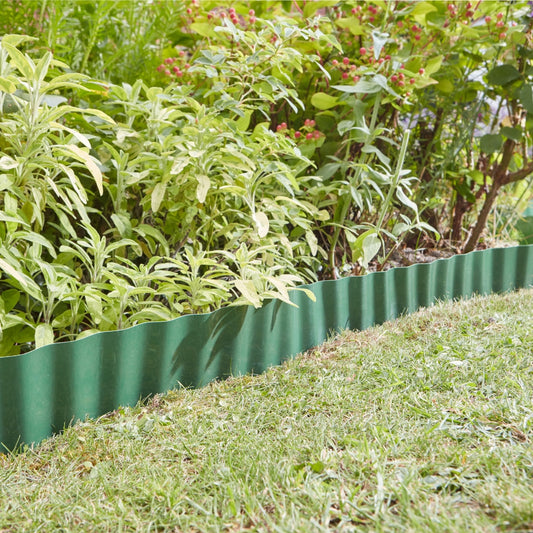 Plastic Lawn Edging Roll Garden Border 10cm x 10m