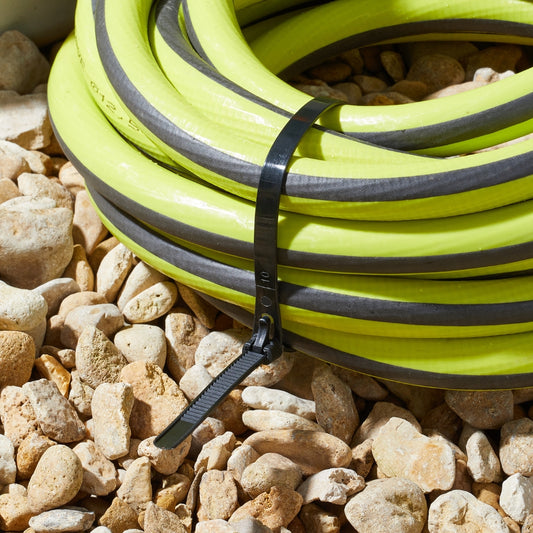 Reusable Cable Ties Black 20cm 100 Pack