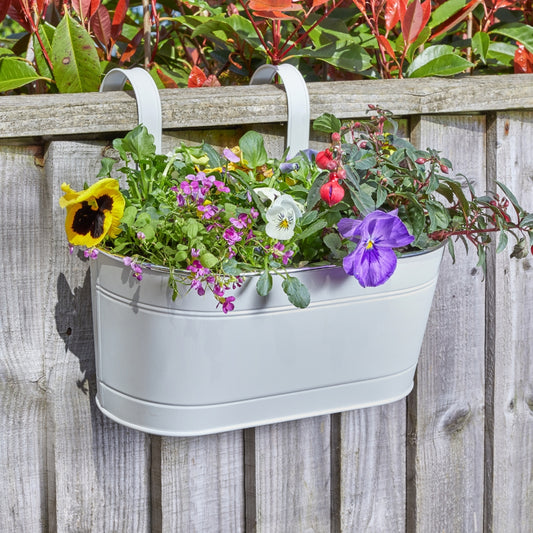 Smart Garden 12" Fence & Balcony Hanging Planter Ivory