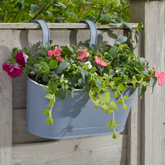 Smart Garden 12" Fence & Balcony Hanging Planter Slate