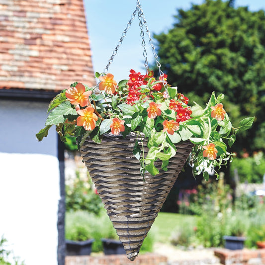 Smart Garden 14" Oceana Faux Rattan Hanging Cone