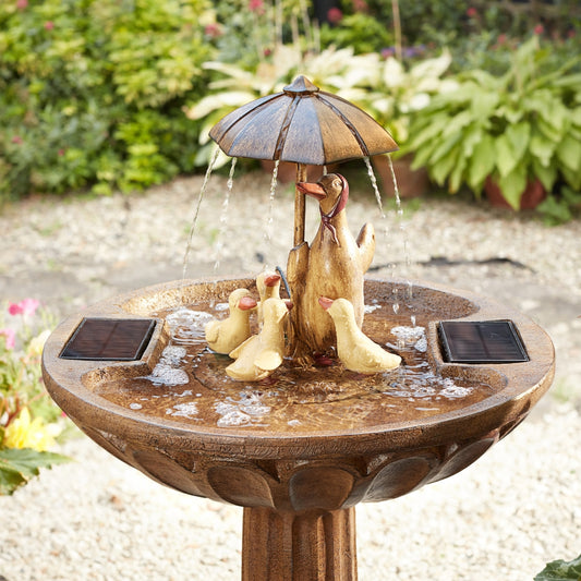 Smart Solar Duck Family Water Fountain