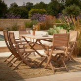Sussex Wooden Folding 6 Seat Garden Dining Set