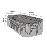 Worth Gardening 10 Seater Rectangular Furniture Set Cover Black