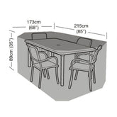 Worth Gardening 4 Seater Rectangular Furniture Set Cover Black