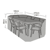 Worth Gardening 6 Seater Rectangular Furniture Set Cover Black