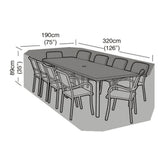 Worth Gardening 8-10 Seater Rectangular Furniture Set Cover Black