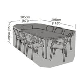 Worth Gardening 8 Seater Rectangular Furniture Set Cover Black