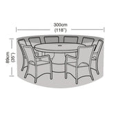 Worth Gardening 8 Seater Round Furniture Set Cover Black