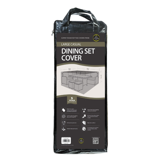 Worth Gardening Large Casual Dining Set Cover Black