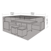 Worth Gardening Large Casual Dining Set Cover Black