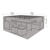 Worth Gardening Large Square Casual Dining Set Cover Black